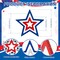 6-piece set of patriotic wooden star decorations in red, white, and blue, perfect for tabletop centerpieces, tiered trays, shelves, or home and office décor for Independence Day and Memorial Day celebrations.